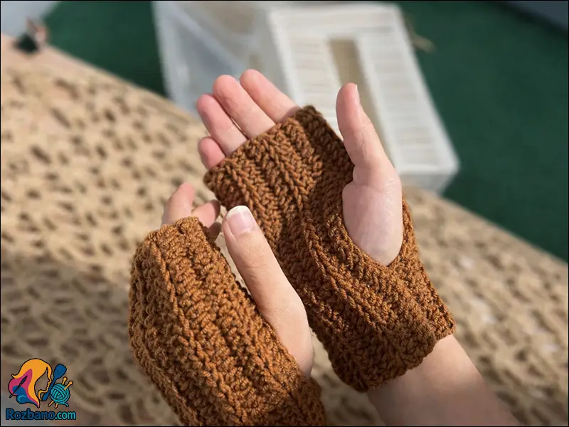 آموزش بافت دستکش ساده و خوشگل در خانه