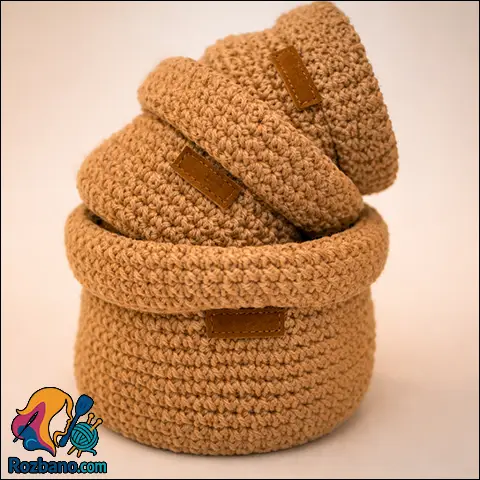 بافت سبد رافیا شیک برای نظم دهی خانه و آشپزخانه