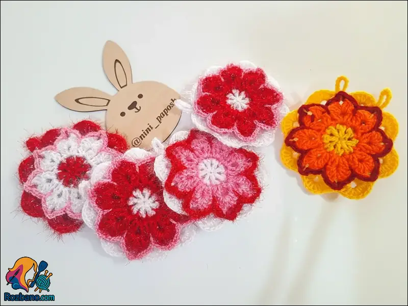 بافت اسکاج طرح گل به روش ساده و کاملا حرفه ای