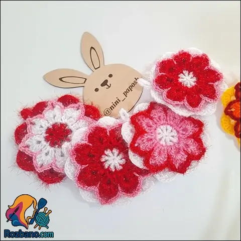 آموزش مرحله به مرحله بافت اسکاج طرح گل