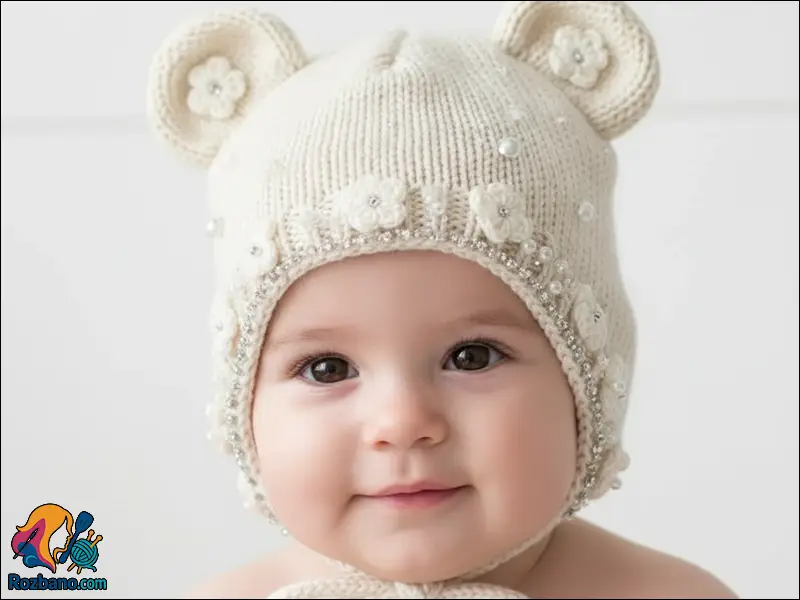 آموزش قدم به قدم بافت کلاه بند دار نوزادی
