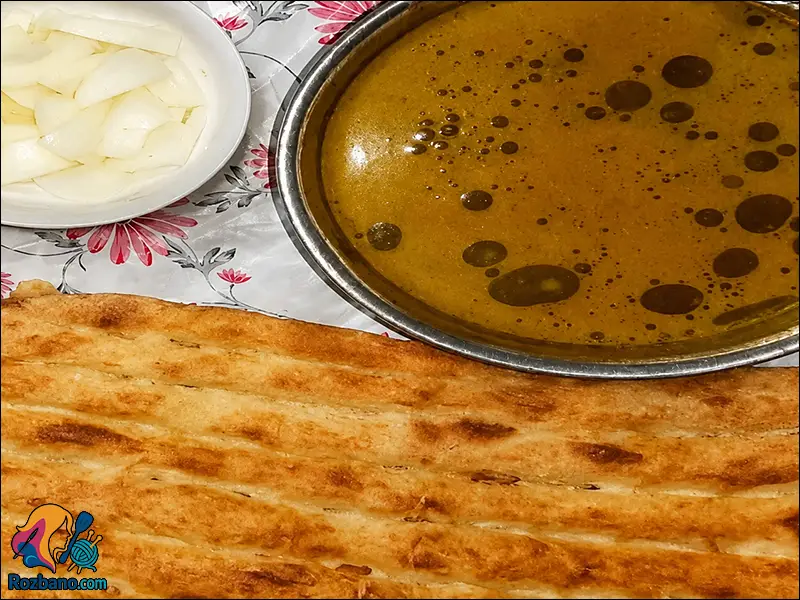 تصویر مراحل طرز تهیه قاتق بنه غذای محلی کرمان