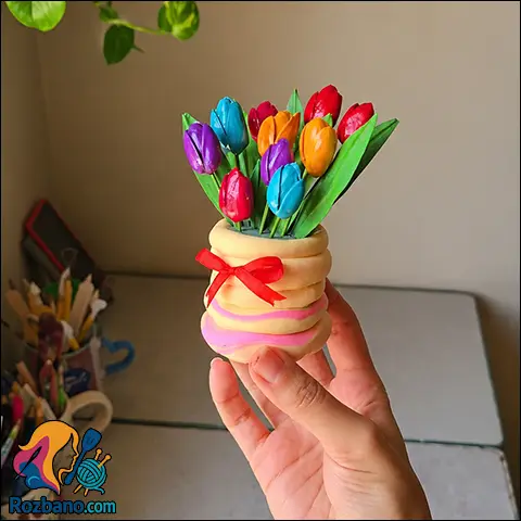 آموزش ساخت گلدان دکوری با پوست پسته | ایده بازیافتی شیک و کم هزینه