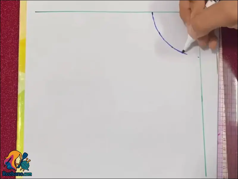 رسم منحنی فاق جلو شلوارک کلوش