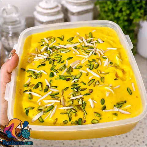 طرز تهیه بستنی زعفرانی خانگی کشدار و حرفه ای