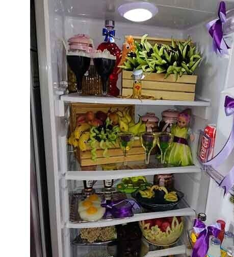 خلاقیت خنده دار عروس دست و پا چلفتی با تزئین سینی مرغ برای مادرشوهر حماسه آفرید+عکس/هنر نزد ایرانیان است و بس