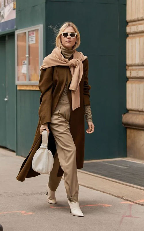 چطور برای استایل پاییز 1405 آماده شویم - Women Cream Beige Brown Tonal Fall Outfit